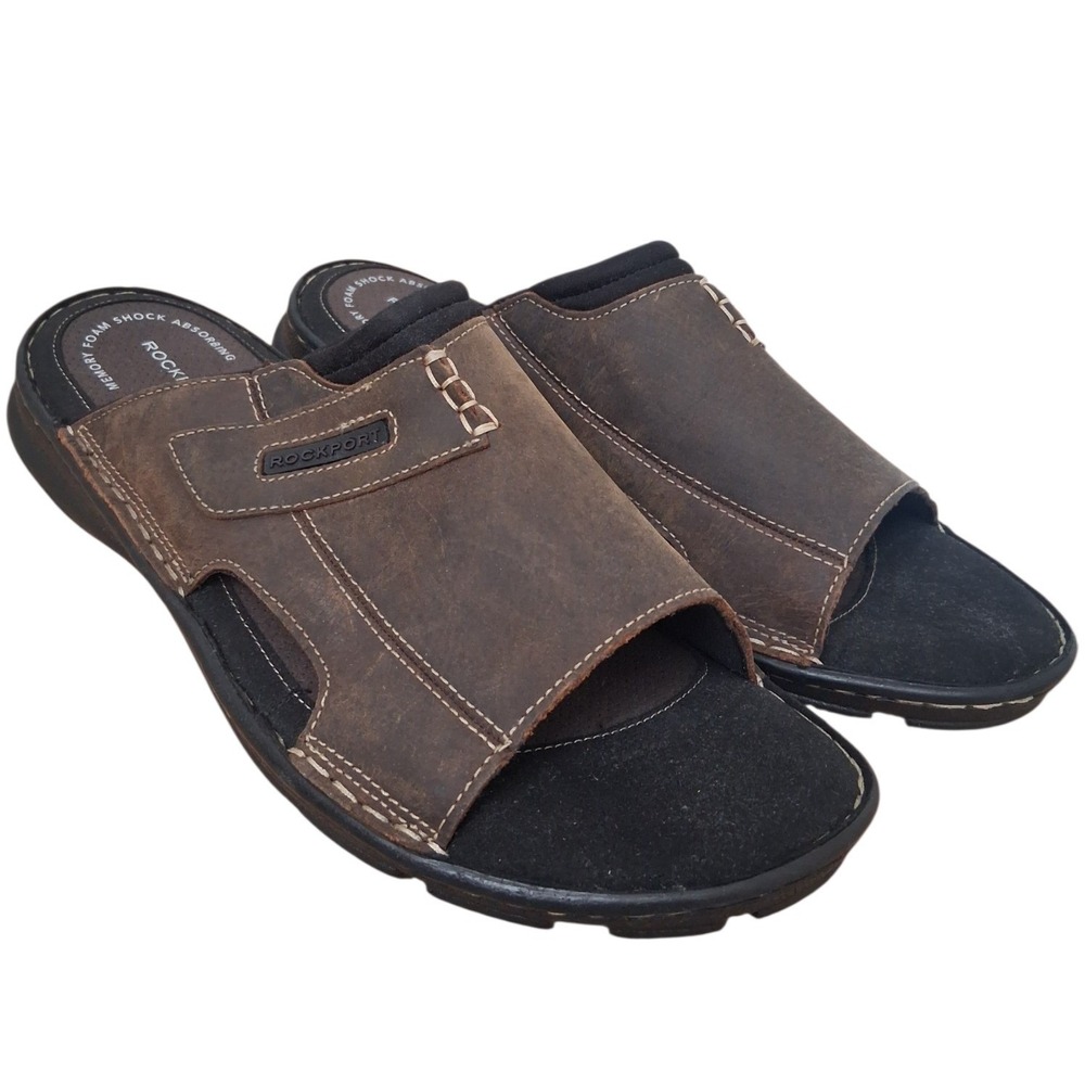 Rockport Leather Beachy Summer‎ Men's Size 13 Darwyn Slide ll Sandals Grunge